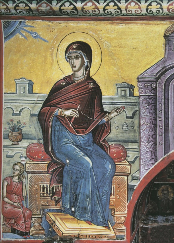 24-Благовещение, Пресвятая Дева. XVI в. Афон, монастырь Дионисиат